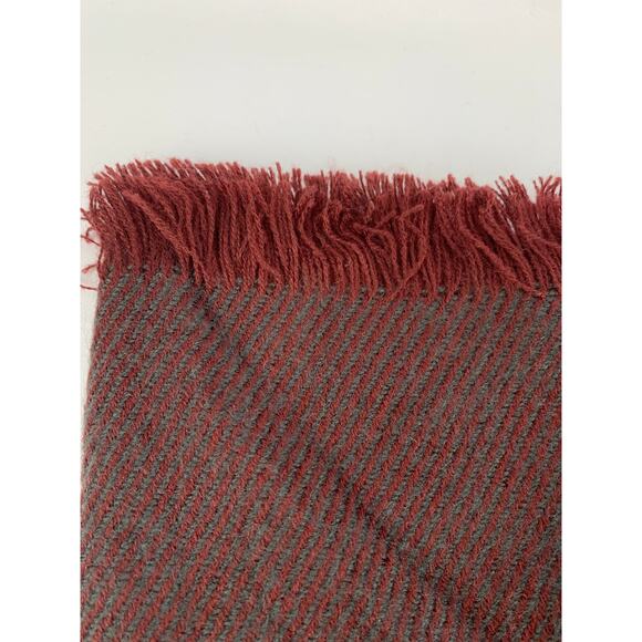 Goodfellow & Co Striped Burgundy Fringe Scarf. Men's One Size - Picture 3 of 4